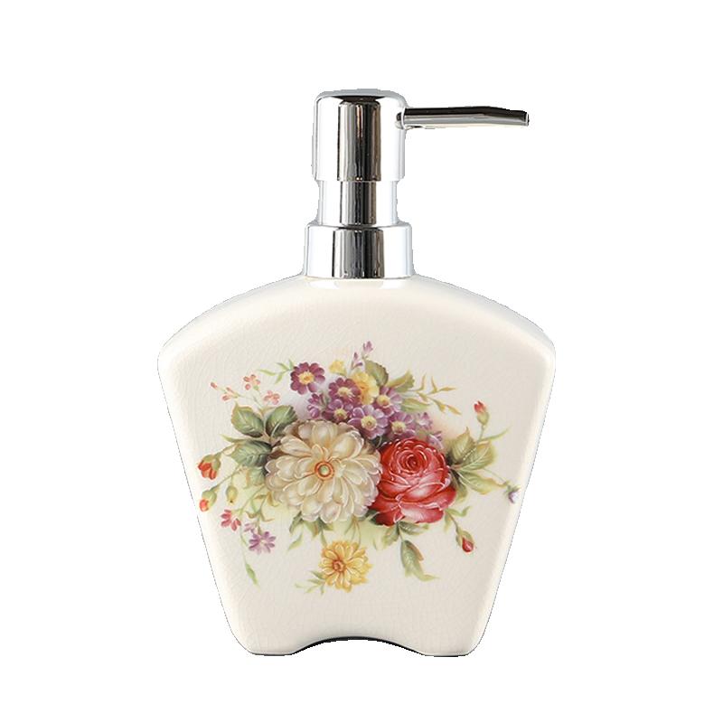 450ml Ceramic Hand Sanitizer Bottle French Premium Ice Cracked Shampoo Bottle Shower Gel Dispenser Bottle Bathroom Accessories