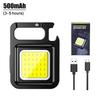 Mini LED Flashlight 1000LM USB Rechargeable COB Work Lights IPX4 Waterproof Keychain Light Lantern for Outdoor Camping Hiking