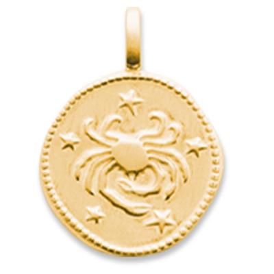[Q8176] - Gold Plated 'Cancer' Pendant - 16 Mm