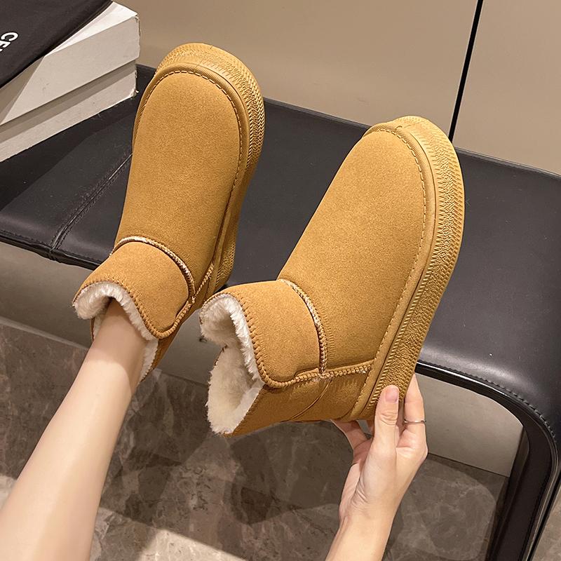 Fashion Women's Snow Boots New Warm Plush 2024 Hot Sale Wear Resistant Thick-soled Winter Fashion Solid Color Casual Comfortable Boots