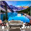 2D Turquoise Lake Mountain Tapestry National Park Nature Wall Hanging