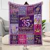 Happy 35th Birthday Celebration Blankets Are Suitable for Living Rooms,making Them an Ideal Choice for Outdoor Travel and Gifts.