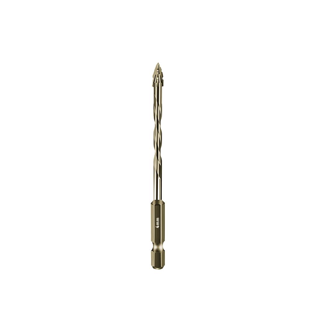 Yellow Coated Four Flute Eccentric Serrated Dry Drill Bit for Full Ceramic Glass Marble Concrete Sharp Sawtooth Cutting Head