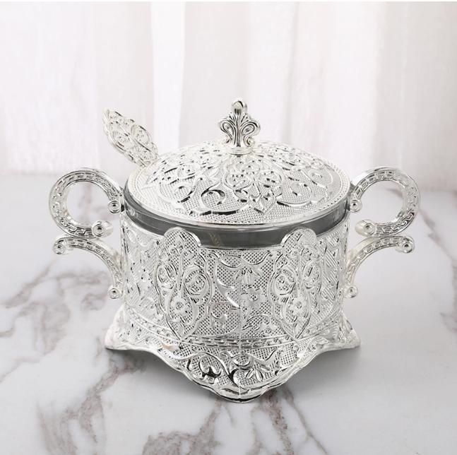 Creative Fashion Sugar Cup, Sugar Cup Spice Bottle, Restaurant Kitchen Products, Golden Peacock Pattern, Sugar Valley