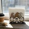 Napkin Holder, Wooden with Open Design, Easy Paper Towel Access Retro Style Dispenser, for Kitchen Dining Table Decor