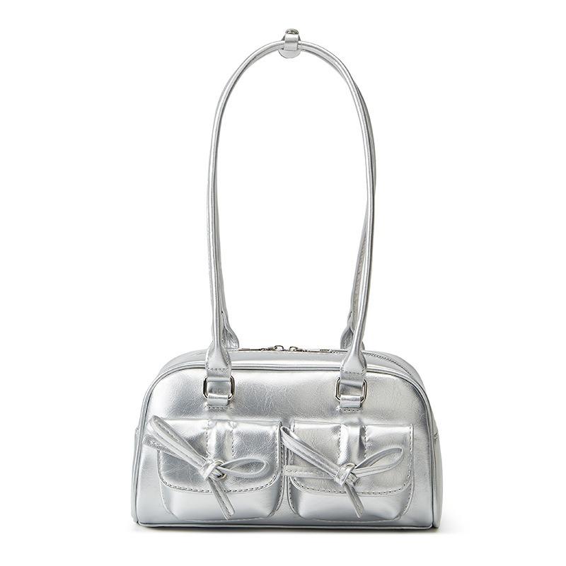 Niche design bow single shoulder armpit bag new portable pillow bag bowling fashion commuter bag