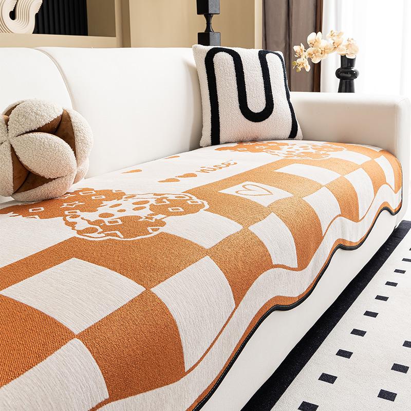 

New French Special-Shaped Sofa Cushion Universal In All Seasons, High-End Sofa Seat Cushion Cover, Backrest Cover Towel 90*70cm