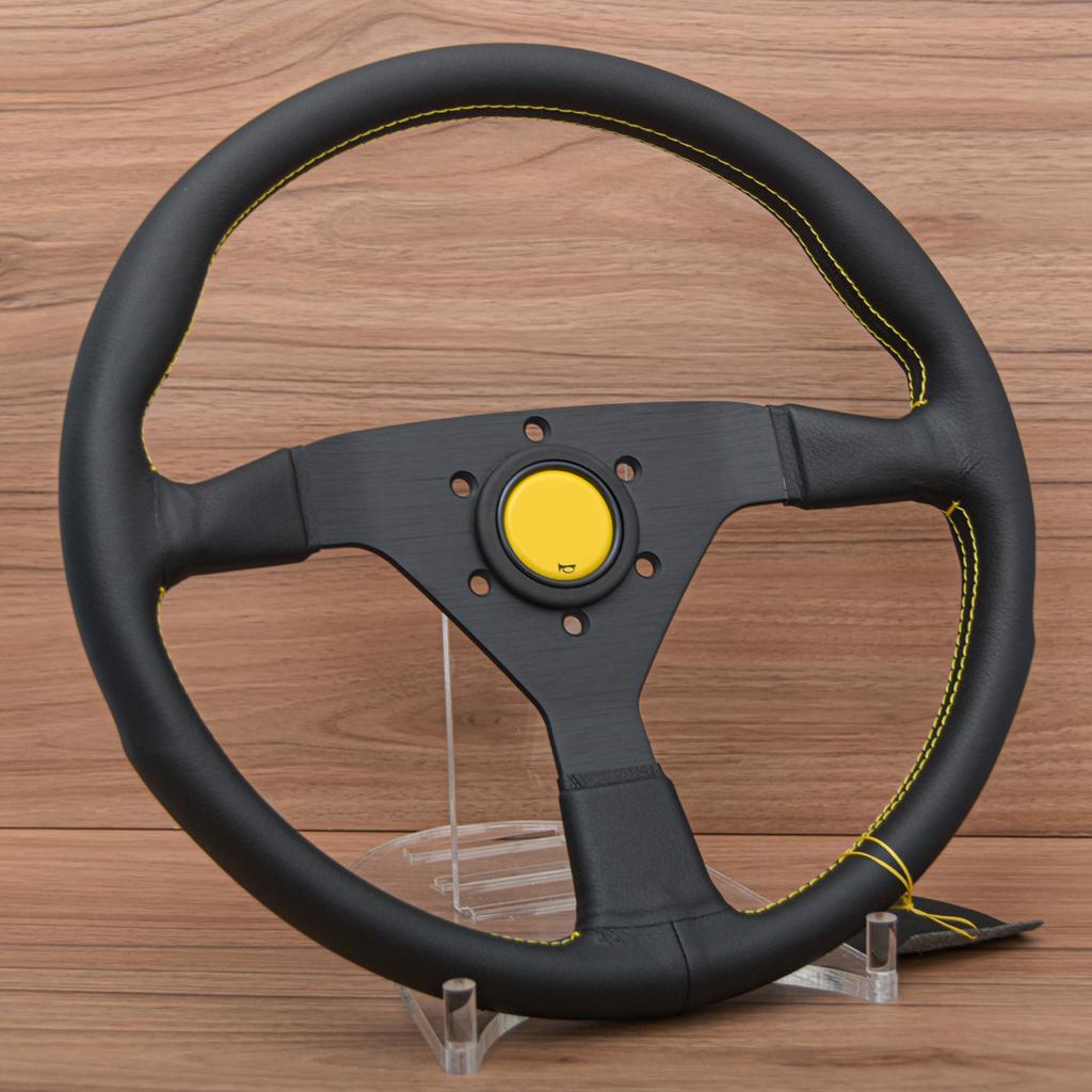 Universal Microfiber Leather Steering Wheel JDM Racing Sports Gaming Steering Wheel 14inch