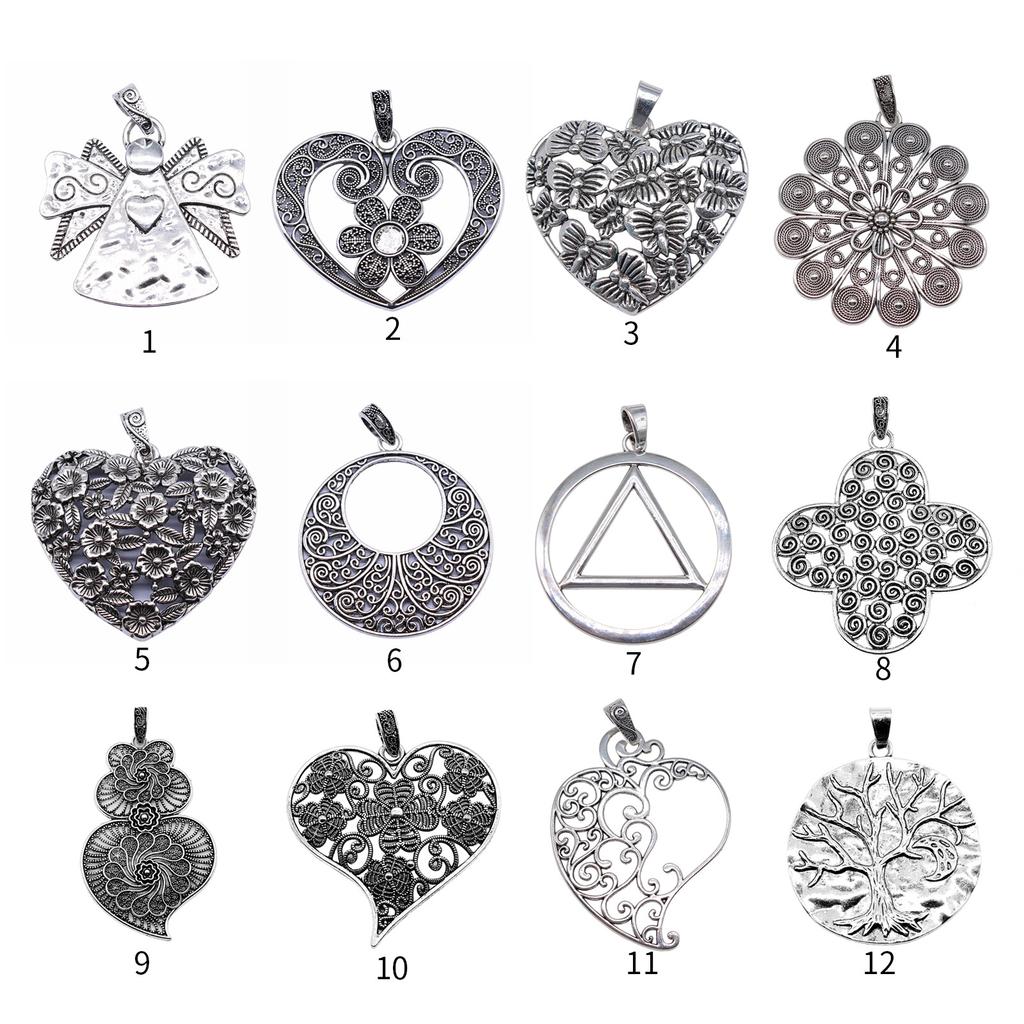 Silver Color Charm Pendants for DIY Bracelet Necklace Jewelry Making Findings