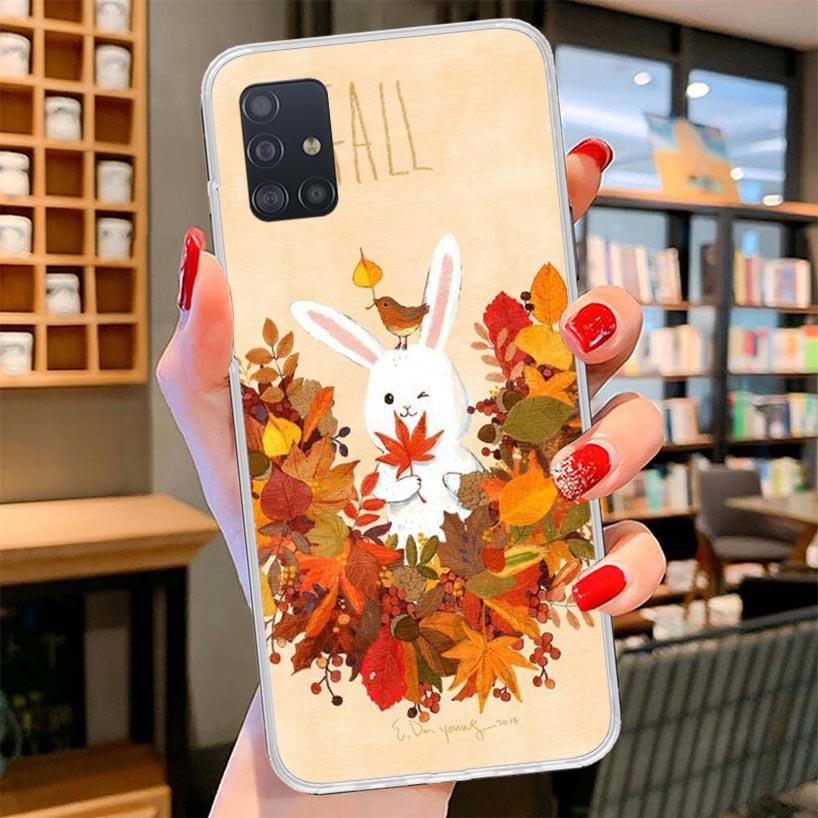 Pumpkin Happy Fall Autumn Cover Phone Case For Samsung Galaxy A12 A22 A32 A52 A72 A02S Phone Case Note 20 Ultra 10 S10 Plus A51