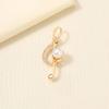 Musical Note Shape Brooch Pin, Imitation Pearl Rhinestones Inlaid Lapel Badge for Dress, Coat, Shawl, Gift for Mother, Wedding