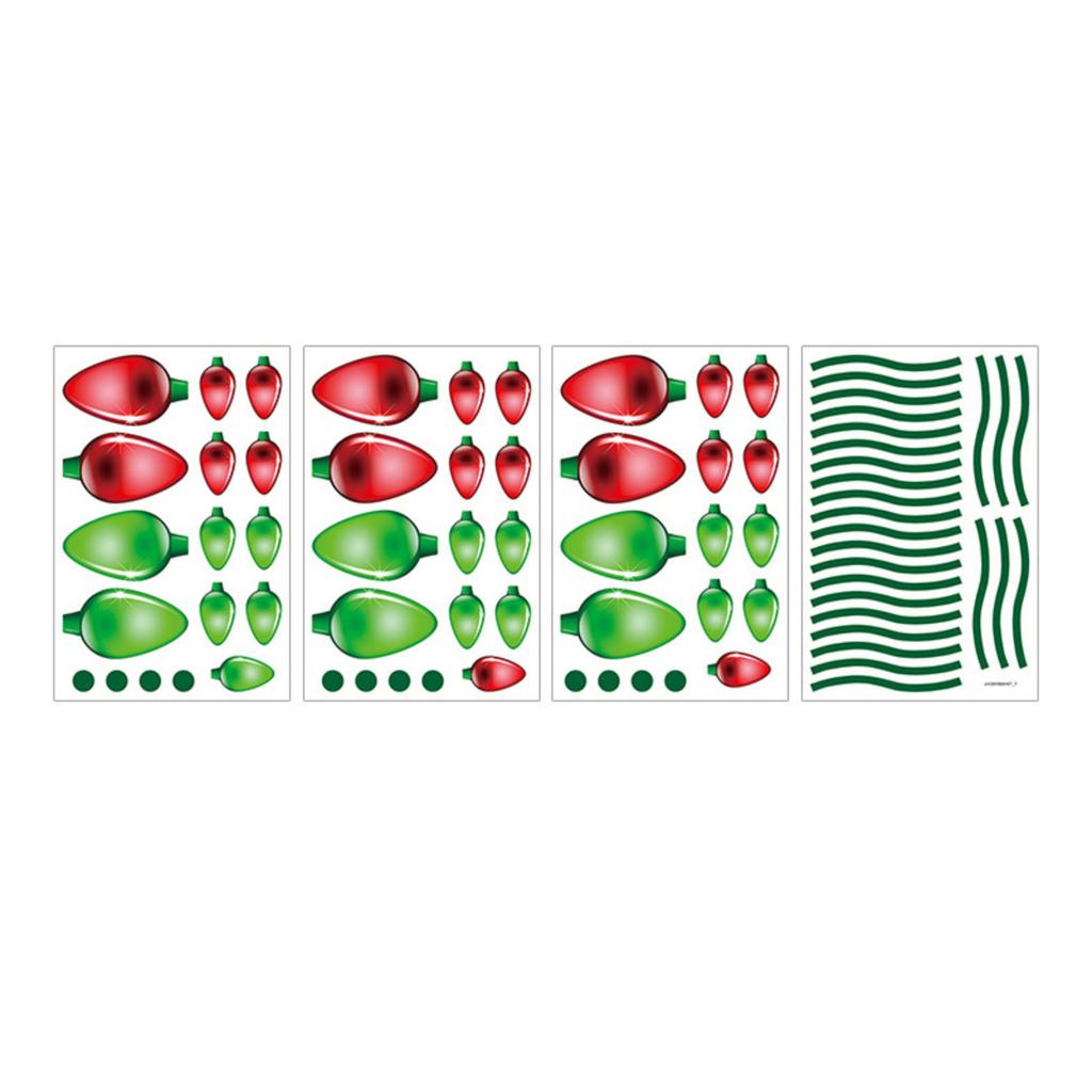 Christmas Light Bulb Sticker, Self-Adhesive Holiday Party Decor for Wall Refrigerator Car and Home