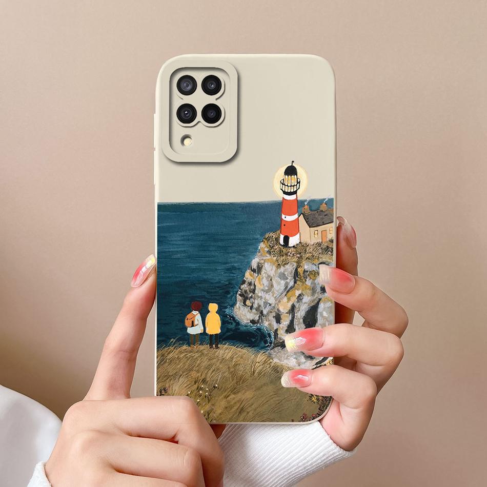 For Samsung Galaxy A12 M12 F12 Phone Case Cartoon Liquid Silicone Full Protection Anti Drop Cover For Samsung A 12 M 12 Bumper