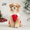 Cute Dog Costume for Christmas Party Velvet Dress, Red Festive Dress with Fleece Collar, Sleeveless Easy to Wear Apparel Puppy Cozy Holiday Small Dogs