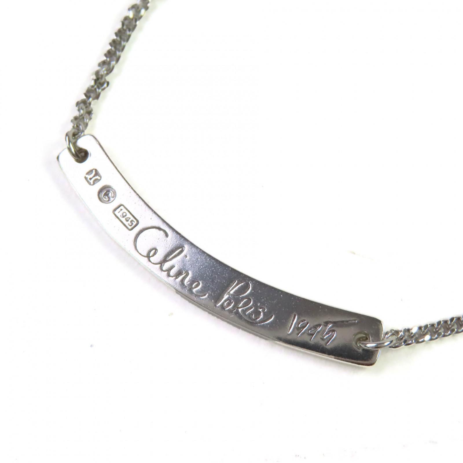 

CELINE Macadam With logo Necklace Pendant Accessories Silver SV925 Women Used