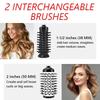 One Step Rotating Hot Air Brush Hair Dryer Comb 2 Gears Electric Styler Straightener Curler with 2 Replaceable Heads