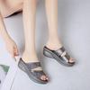 Women Wedge Slippers Glitter Casual Platform Sandals Sling Backs Comfortable Slippers New Summer Shoes for Women Slides