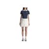 adidas Originals X Sporty & Rich Colaboración SS25 Moda Minimalista Rayas Versátil Casual Falda Faldas de mujer Blanco Brillante Azul Marino Profundo JL7194