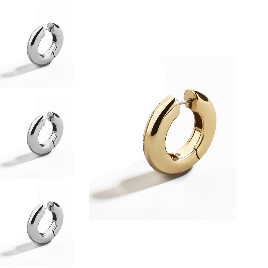 Fashion Copper Hoop Earrings For Women Trendy Geometric Design For Street Style