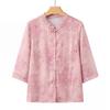 Yu Zhaolin New Chinese Style Printed Summer Shirt for Elder Women