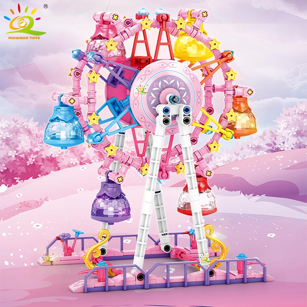 Non-Toxic Moc Cute Ferris Wheel Building Block Model Brick Diy Construction Toy For Children Desk Decor.