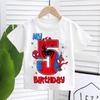 Summer Spider-Man Boy T-shirt Exquisite Birthday Numbers (1-9 Years Old) Cartoon Children's Cotton Casual Clothing A Girl's Gift