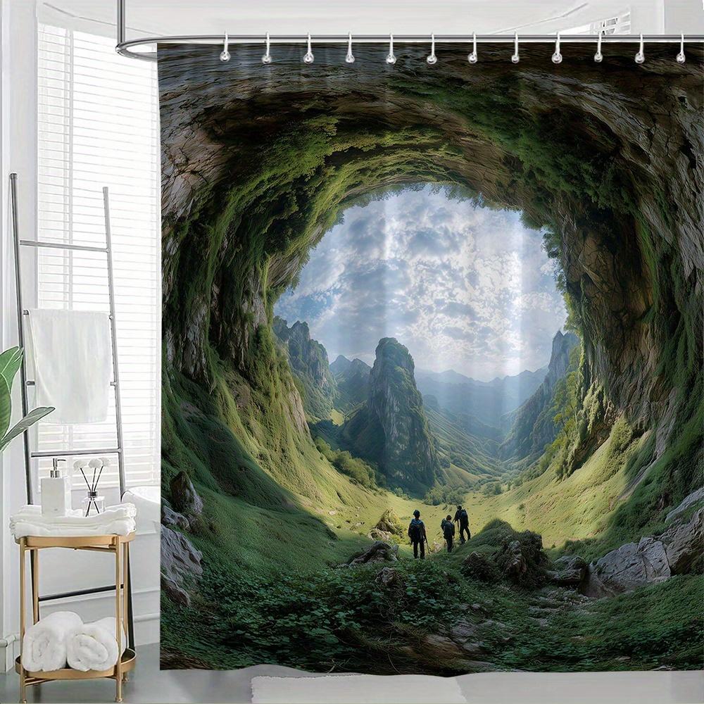 

1pc Nature Landscape Shower Curtain Scenic Mountain Valley with Sunshine Outdoor Decor Bathing Curtain for Stylish Home Bathroom 90x180cm35x71in