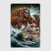 Monster Orangutan Kraken Poster Metal Plaque Pub Pub Garage Retro Plaques Tin Sign Poster