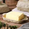 Rustic Stoneware Butter Dish With Lid, Handmade Rectangular Ceramic Butter Tray for European Butter Block and Breakfast Table