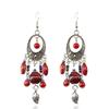 Vintage New Chinese Bohemian Turquoise Tassel Long Earrings Ethnic Vacation Accessories For Women