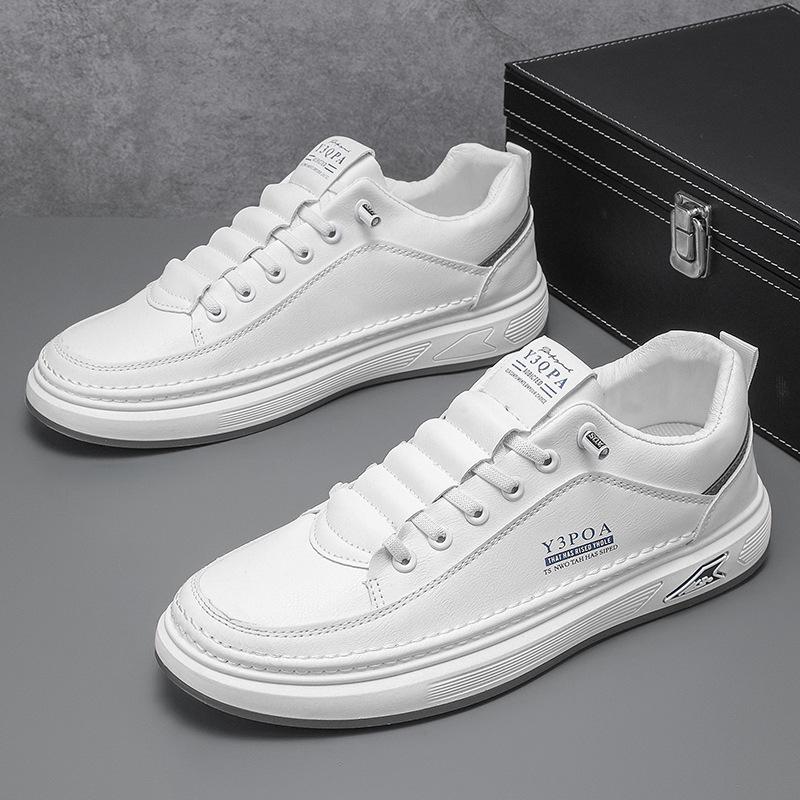 Atmungsaktive Herren-Canvas-Sneaker in Weiß - Vielseitig, mit dicker Sohle, Frühjahr 2025