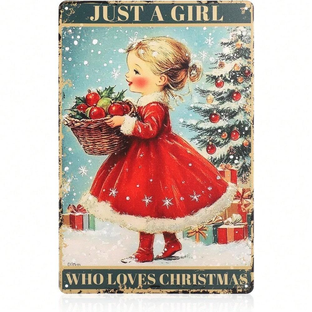 

GTHYUS Vintage Christmas Tin Sign Metal Wall Decor X Inch Rustic Holiday Plaque Home Decor 20x30cm