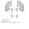 Women Dangle Textured Earrings Ginkgo Leaf Chunky Dangle Earrings Jewelry Gifts
