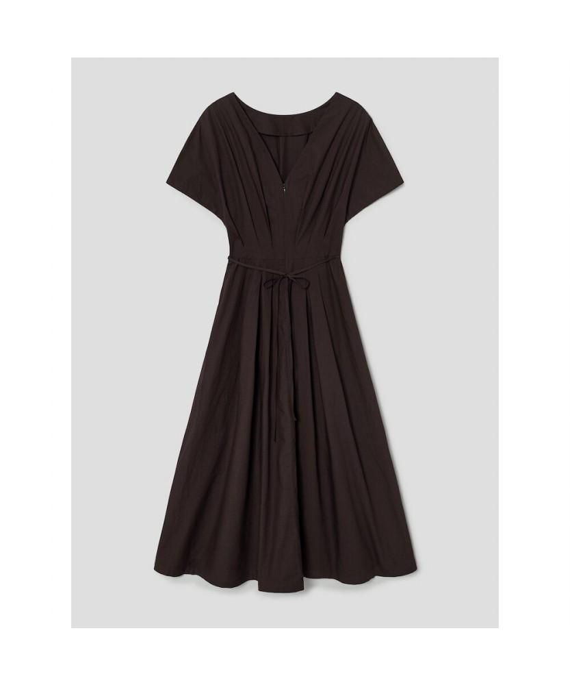 8SECONDS Cotton Short Sleeve Long Dress Brown