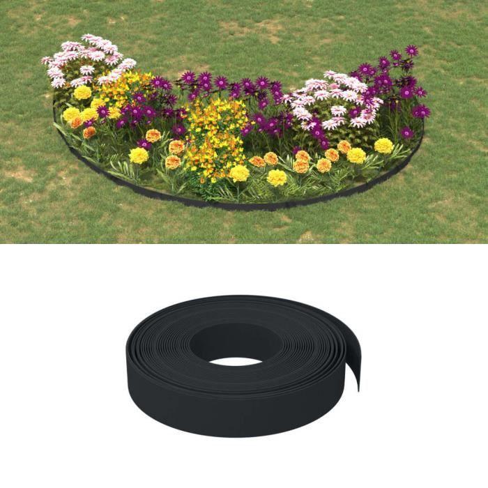 VidaXL Garden Edging 5 Pcs Black 10 M 10 Cm Polyethylene 3155435