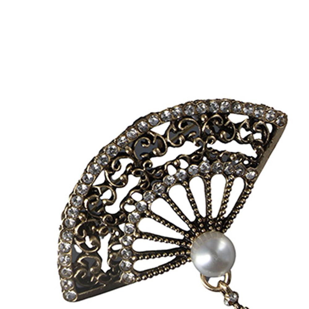 Oil Ancient Style Chinese Style Collar Pin Jewelry Accessories Enamel Fan Brooches Women Brooch