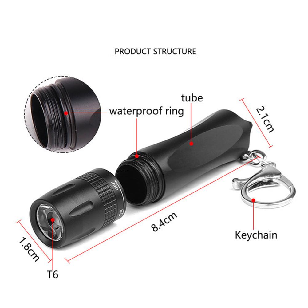 Keychain Flashlight Pocket Waterproof Bright Flashlight For Indoor Outdoor Reading Walking Camping Hiking