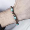 Turquoise Coconut Shell Bead Bracelet - Vintage Tribal Style for Men & Women