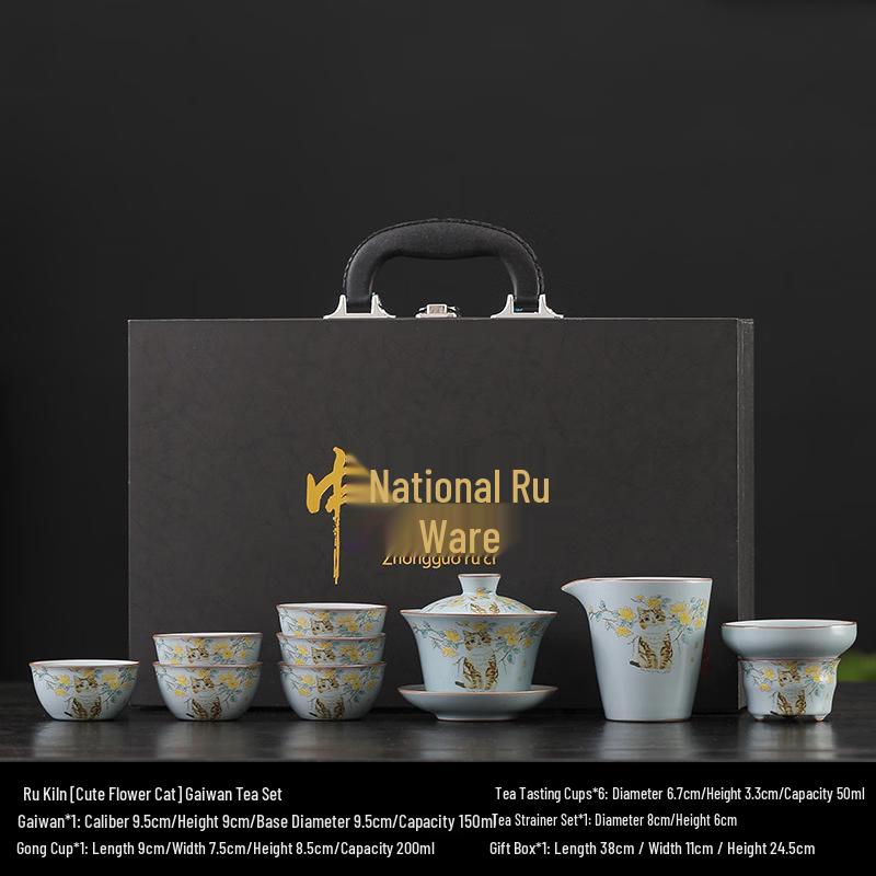 Ru Kiln Ceramic Gaiwan Tea Set 1