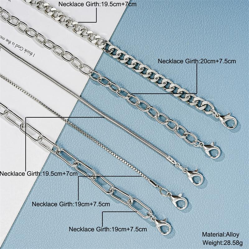 5Pcs/Set New  Color Multilayer Interlocking Chain Bracelet Retro Bangle For Women Fine Fashion Jewelry Wedding Party Gifts