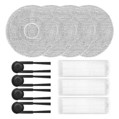Seitenbürsten Filter Mopp Tuch Set Für Xiaomi Roboterstaubsauger S40 Pro / OV71GL, 3 Filter + 4 Mikrofaser Mopptücher + 4 Bürsten