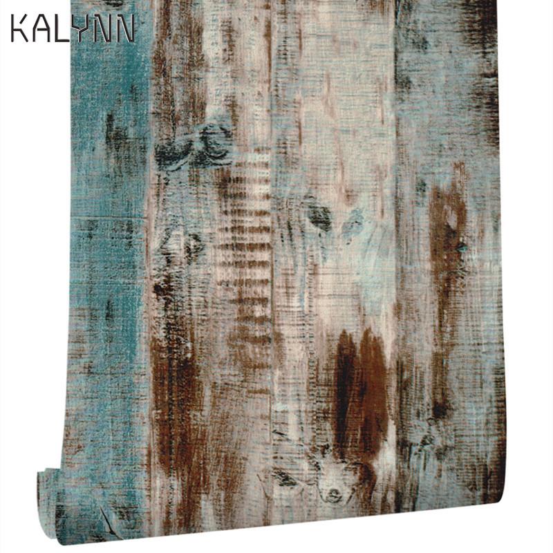Vintage Wood Self Adhesive Paper Removable Peel Stick Wallpaper Blue Wood Panel Interior Film Leave No Trace Surfaces Easy Clean