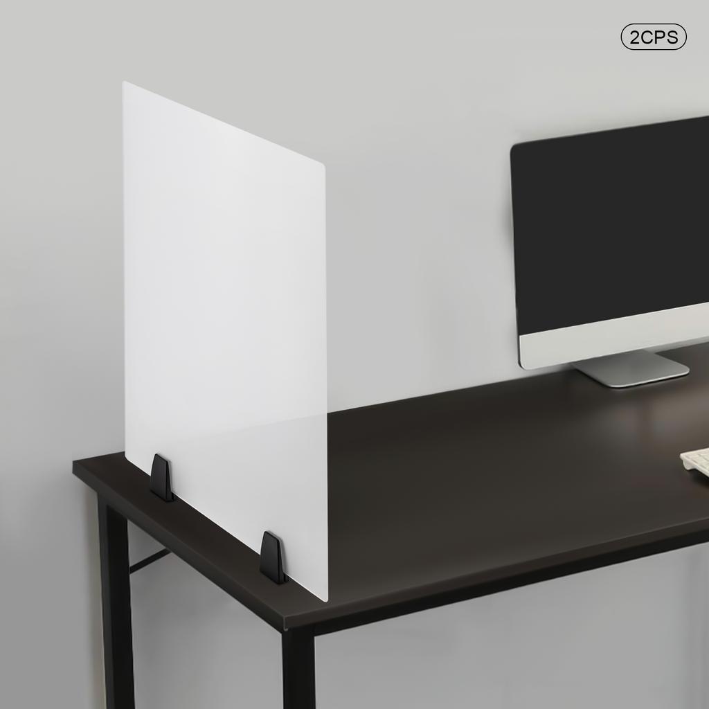 Frosted Acrylic Divider Panel 24x18 Inch - 2 Pack, Clamp-On Office Privacy Screen, Non-Glare Desk Partition, Workspace Separator