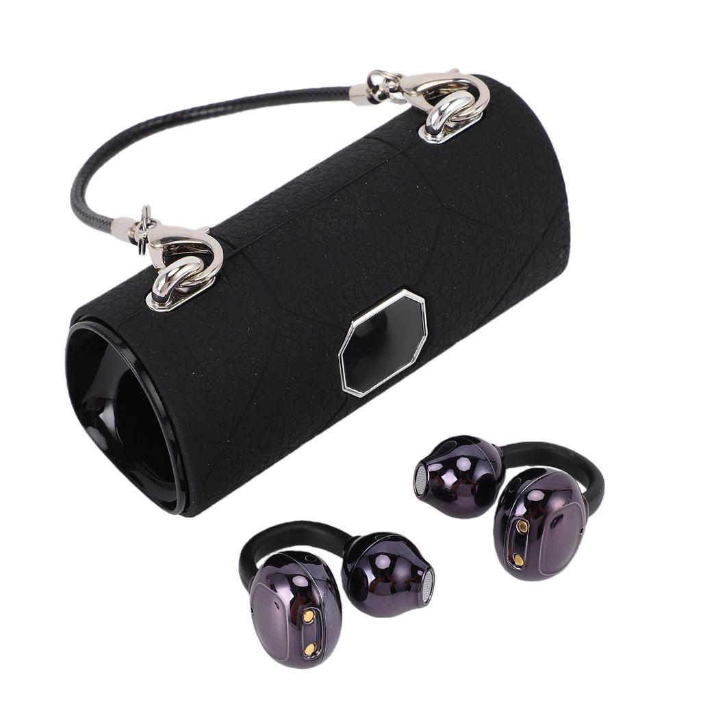 Clamp On Earbuds Bluetooth V6.0 Noise Cancelling Ear Clamp Earbuds with Unique Detachable Bow Earrings for Work Fitness