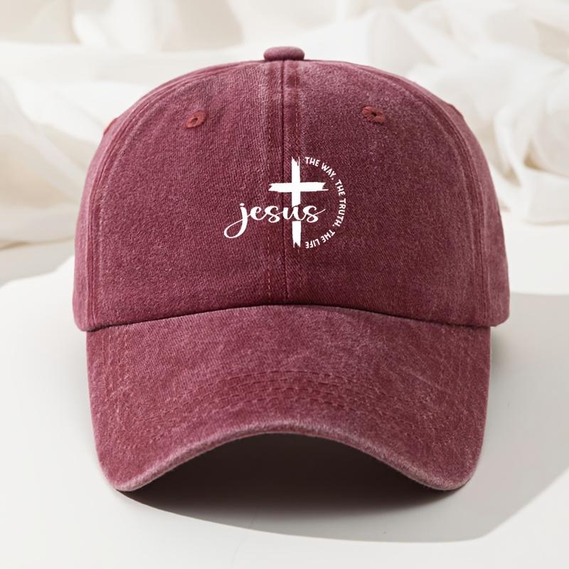 Fashionable Cross Print Baseball Cap Retro Washed Duck Cap High Quality Versatile Casual Fishing Hat