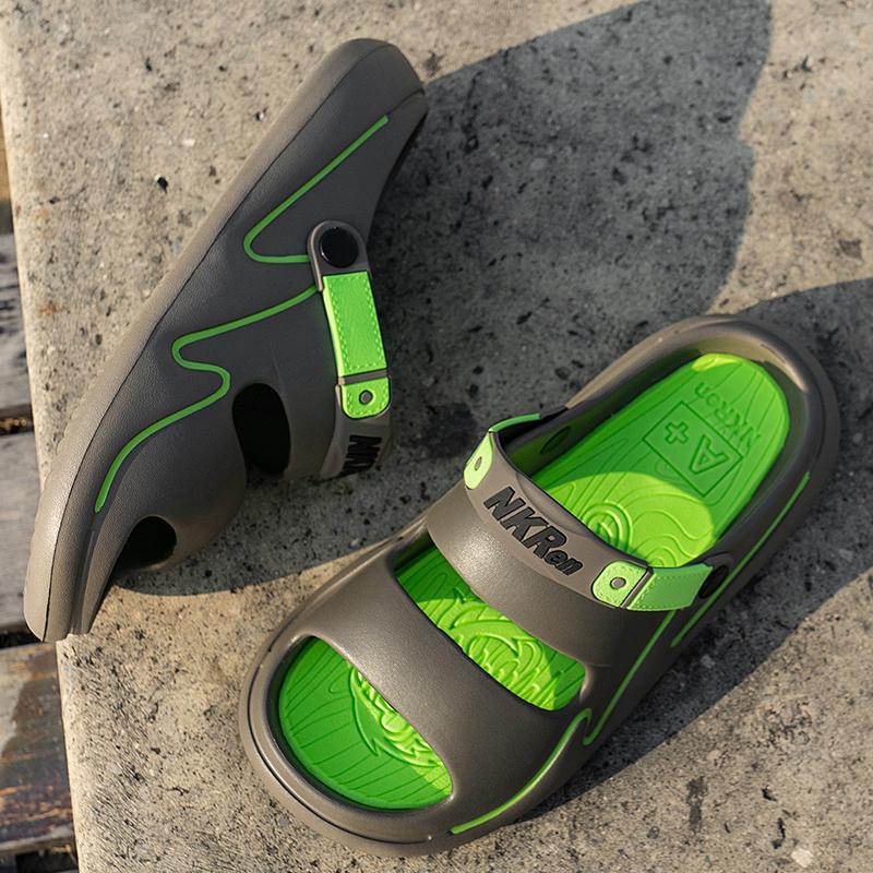 Fashion Men Slippers Platform Non-slip Outdoor Flip Flops Fashion Lightweight Two-Wear Walking Indoor Sandals Outdoor Beach Shoe for Men