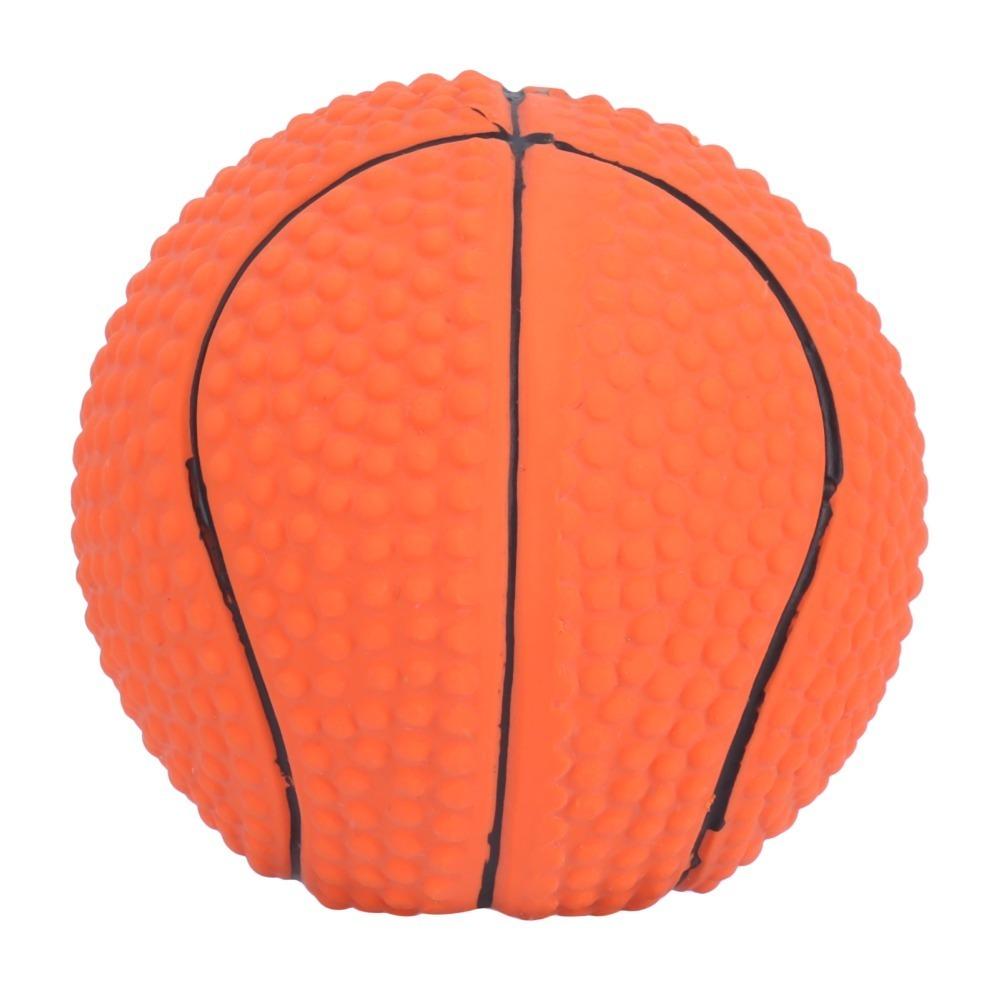 Orange Red Dog Squeaky Ball Round Shape Pet Play Ball Canine Entertainment Toy Pet Leisure Time Squeaky Basketball