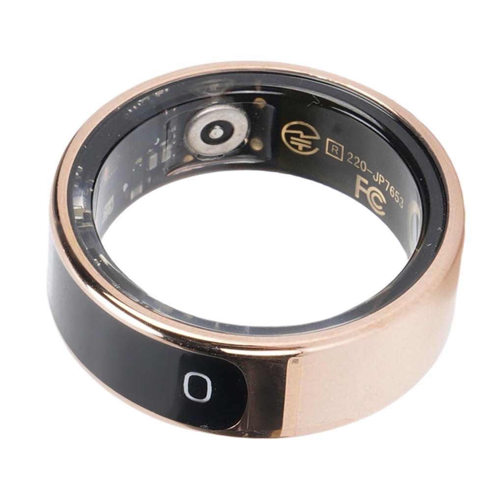 Smart Ring with Display Screen Sleep Tracker Ring Water Proof Fitness Ring Gesture Control Step Counting Gold ID 18.2mm