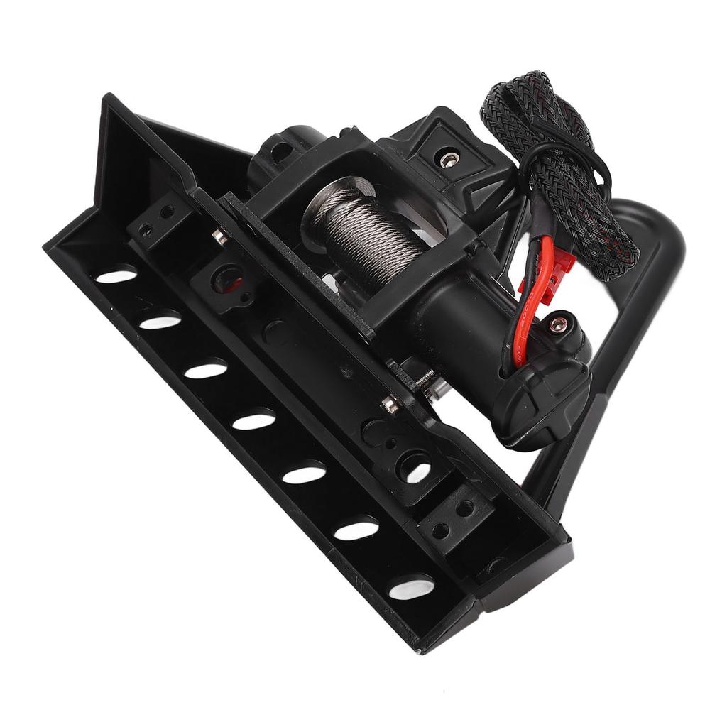 RC Front Bumper Winch Light Kit Iron Plastic High Hardness RC Car Front Bumper with Winch and LED