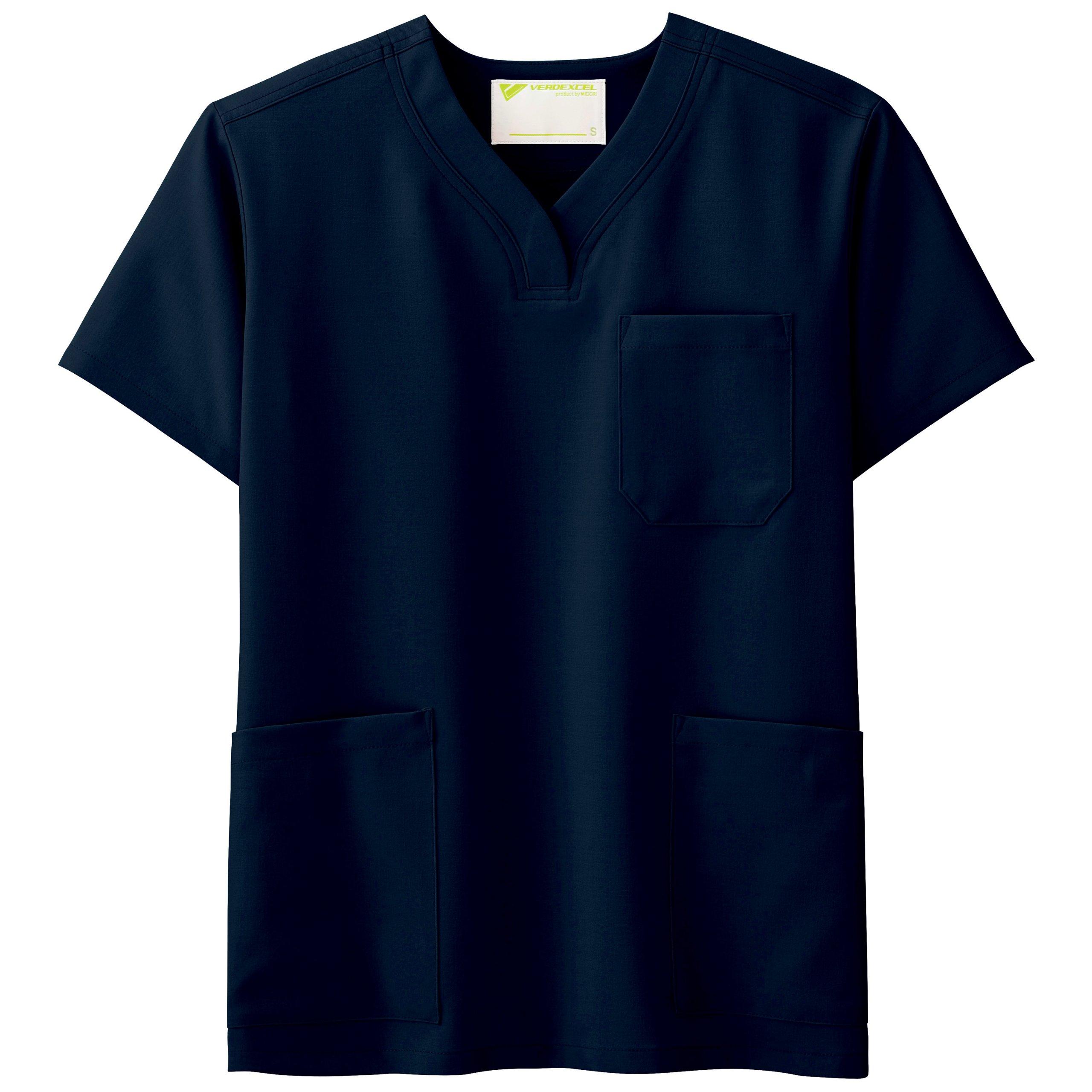 

Midori Anzen Medical Scrub, Unisex, Eco-Mark Certified, Stretch, Dark Navy, VEM1002, Size L